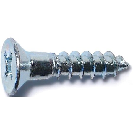 Wood Screw, #12, 1 In, Zinc Plated Steel Flat Head Phillips Drive